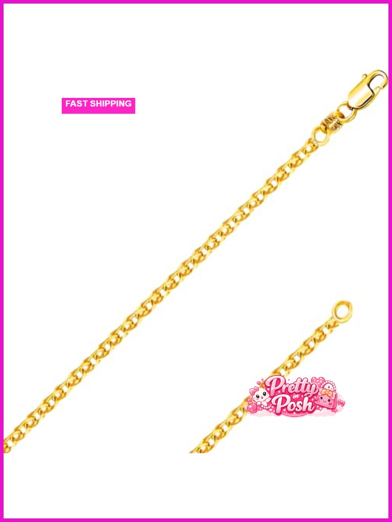 10k Yellow Gold 14-30 Inch Wheat Chain Necklace For Men Women